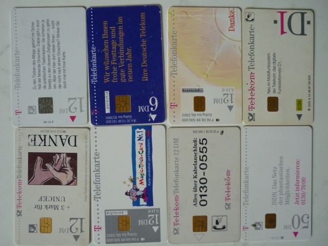 Biete 8 gebrauchte deutsche Telefonkarten - Telefonkarten - Amsterdam