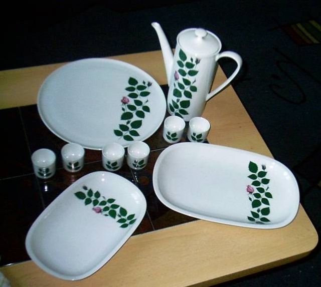 Arzberg Form 2050 rote Rose - Glas Porzellan Antiquarisch - Essen