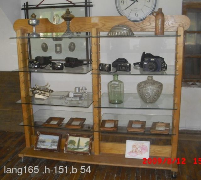 Stelage mit glasfächer massivholz - Moebel Antiquarisch - wien