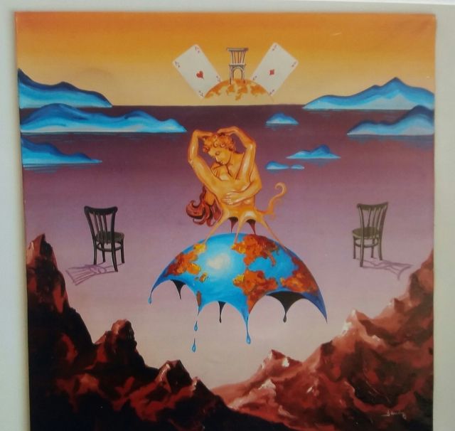 Ölbilder von Günter Sander - Surrealistisch - Die Liebe und der blaue Planet - Kunst Gemaelde Plastik - München