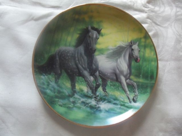Franklin Mint Porzellan-Sammelteller River Run Limited Edition - Glas Porzellan Antiquarisch - Schömberg