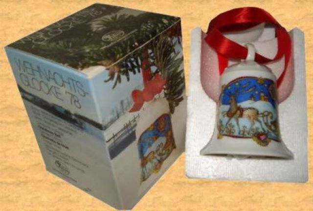 Hutschenreuther Weihnachtsglocke 1.Ausgabe 1978 - Glas Porzellan Antiquarisch - Kernen