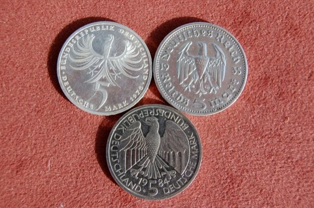 5 alte 5DM Münzen - Muenzen - Dasing