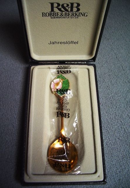 Robbe & Berking Silber Jahreslöffel 1986 WILDROSE - NEU - Sonstige Sammlungen - Bielefeld