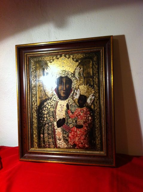 Schwarze Madonna von Tschenstochau - Glas Porzellan Antiquarisch - Thierstein