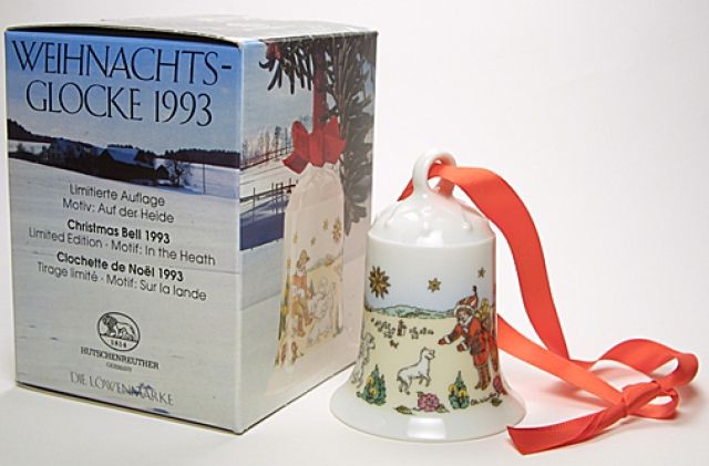 19 x Hutschenreuther Weihnachtsglocken - Sammlung 1979-2000-Porzellan, 7 cm - Glas Porzellan Antiquarisch - Andernach