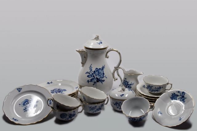 Kaffeeservice Meissen 21 tlg.  - Glas Porzellan Antiquarisch - Reichshof