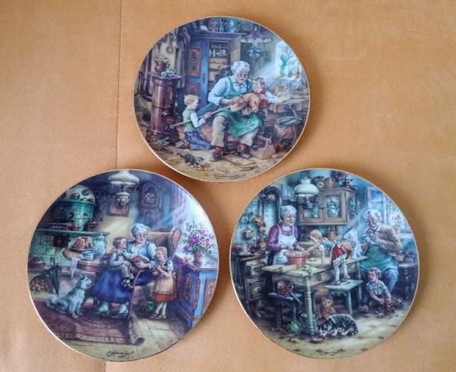 Weimar Porzellan Sammelteller ~ Wandteller ~ „Besuch bei den Großeltern“ aus dem - Glas Porzellan Antiquarisch - Mäder