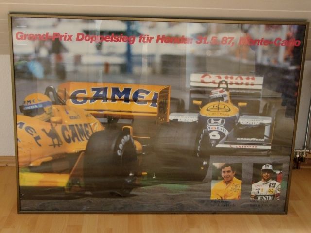 1987 Formel 1 Riesenposter eingerahmt - Postkarten Filme Fotos - Bergisch Gladbach