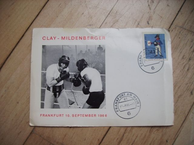 Postkarte Sonderedition Boxkampf Clay-Mildenberger - Briefmarken - Bonn