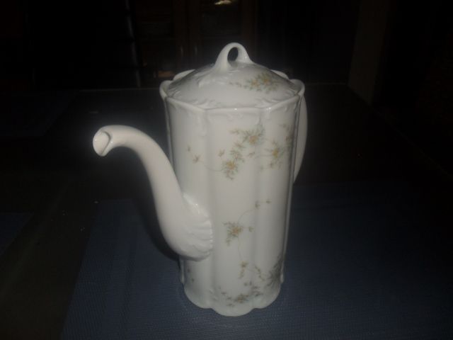 Rosenthal Monbijou Grüne Ranke   Kaffeekanne   - Glas Porzellan Antiquarisch - nk