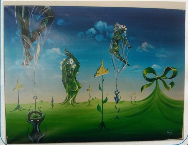 Ölbilder von Günter Sander - Surrealistisch - Schwebendes Glück auf Erden - Kunst Gemaelde Plastik - München