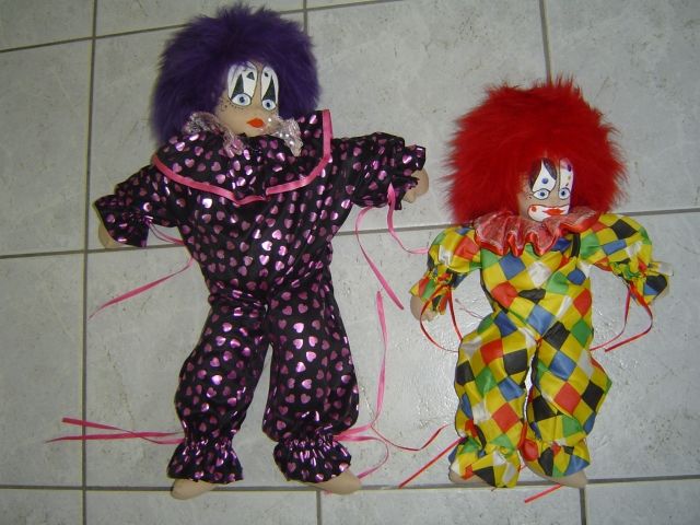 2x Harlekin Harlekinpuppen Stoffpuppen ca. 58 cm   44 cm Sandfüllung - Spielzeug Sammlungen - Chemnitz