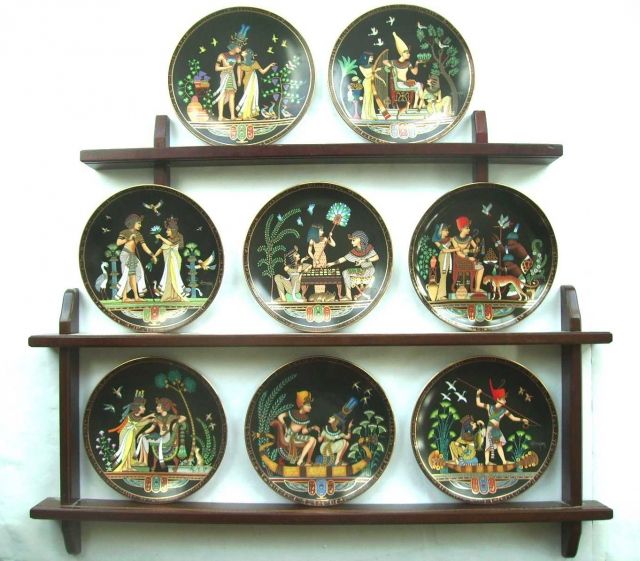 Sammelteller-Serie Die Geschichte von Tutanchamun - Glas Porzellan Antiquarisch - Kellinghusen