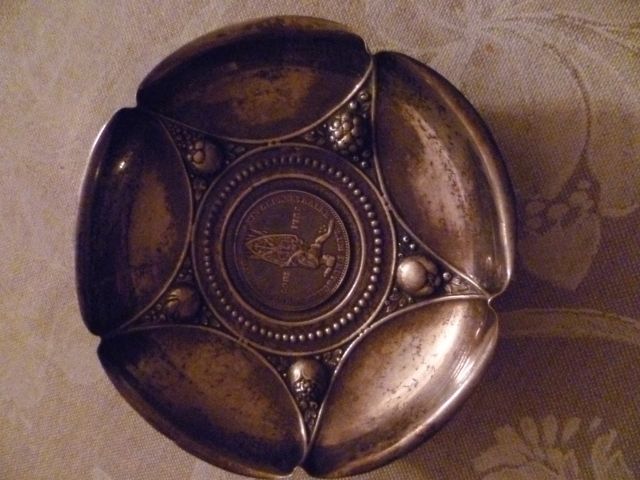 Aschenbecher mit silber Münze - Muenzen - Bad Arolsen