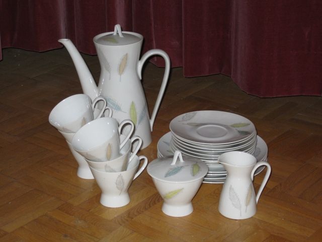   Kaffeeservice Rosenthal Form 2000 - Bunte Blätter - Glas Porzellan Antiquarisch - Berlin