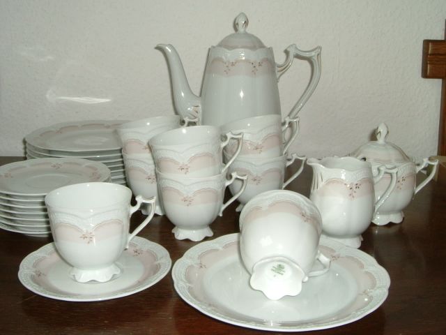 Kaffeeservice Hutschenreuther Viktoria Verbena 6 Personen   2 Ersatzgedecke - Glas Porzellan Antiquarisch - Ostfildern