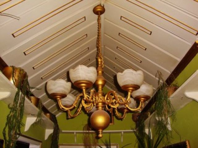 Jugendstil Deckenlampe - Glas Porzellan Antiquarisch - Froendenberg