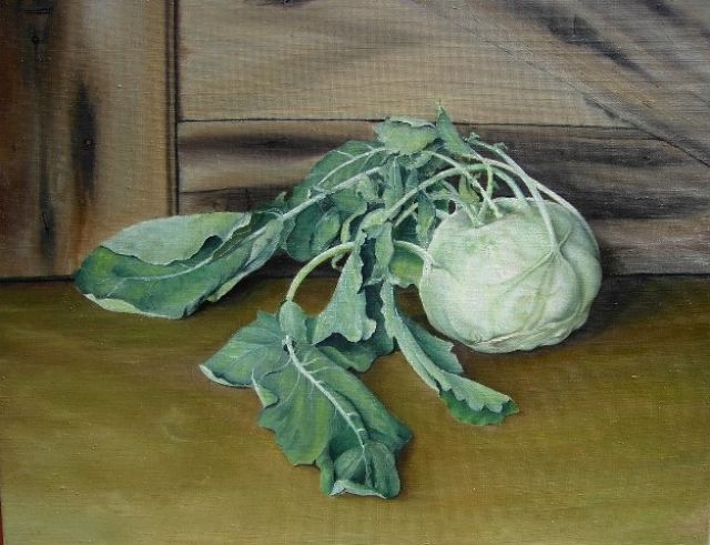 Stilleben mit kohlrabi - Kunst Gemaelde Plastik - temse belgien
