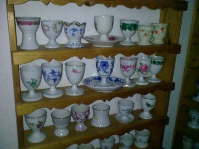 Eierbecher-Sammlung, hochwertiges Porzellan - Glas Porzellan Antiquarisch - Wittmund