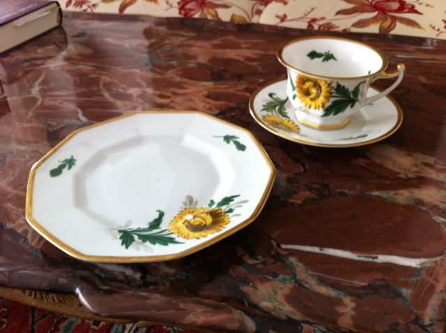 Rosethalservice Greque handbemalt Dekor Sonnenblume  - Glas Porzellan Antiquarisch - Augsburg