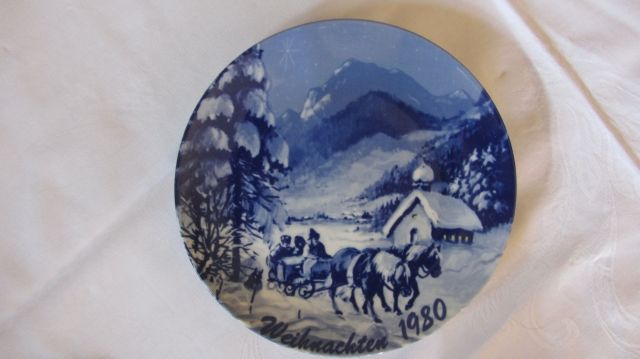 Weihnachtsteller 1980 Neuerer Qualtitätsporzellan Ramsau Schlittenfahrt - Glas Porzellan Antiquarisch - Flörsheim