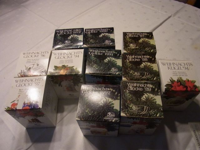 Hutschenreuther Weihnachtsglocken / Kugel - Glas Porzellan Antiquarisch - Knüllwald