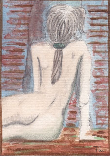 Akt, Original, Aquarell, Postkarten - Sonstige Sammlungen - Lünen