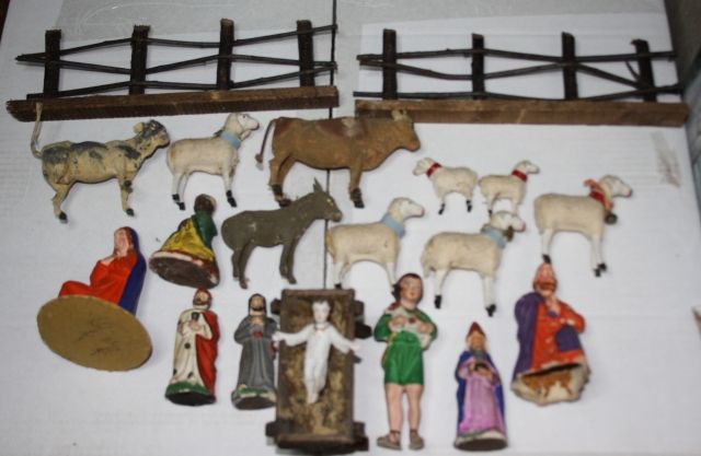 Sortiment uralter weihnachtskrippenfiguren ca1920-1940 pappmache - Sonstige Antiquitaeten - köln