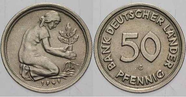 50 Pf Münze  - Muenzen - Lübeck