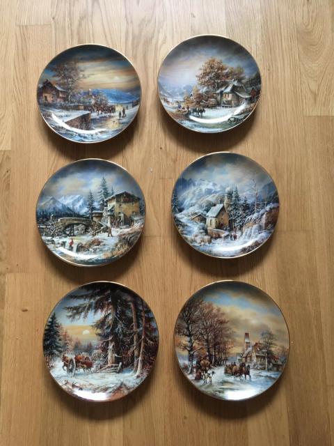 Wandteller malerische Winterlandschaften von Vohenstrauss - Glas Porzellan Antiquarisch - Bonn