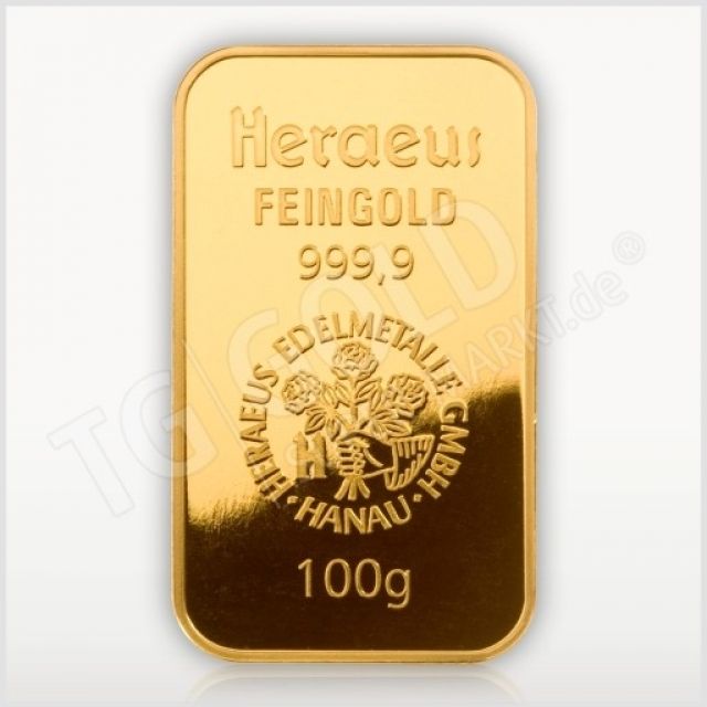 Goldbarren 100 gramm Heraeus 4 x vorhanden - Schmuck Edelmetalle Uhren - Lüder